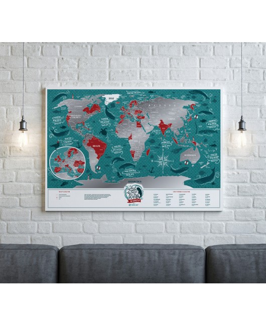 Скретч карта мира Marine World